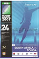 South Africa v Tonga 2007 rugby  Programmes